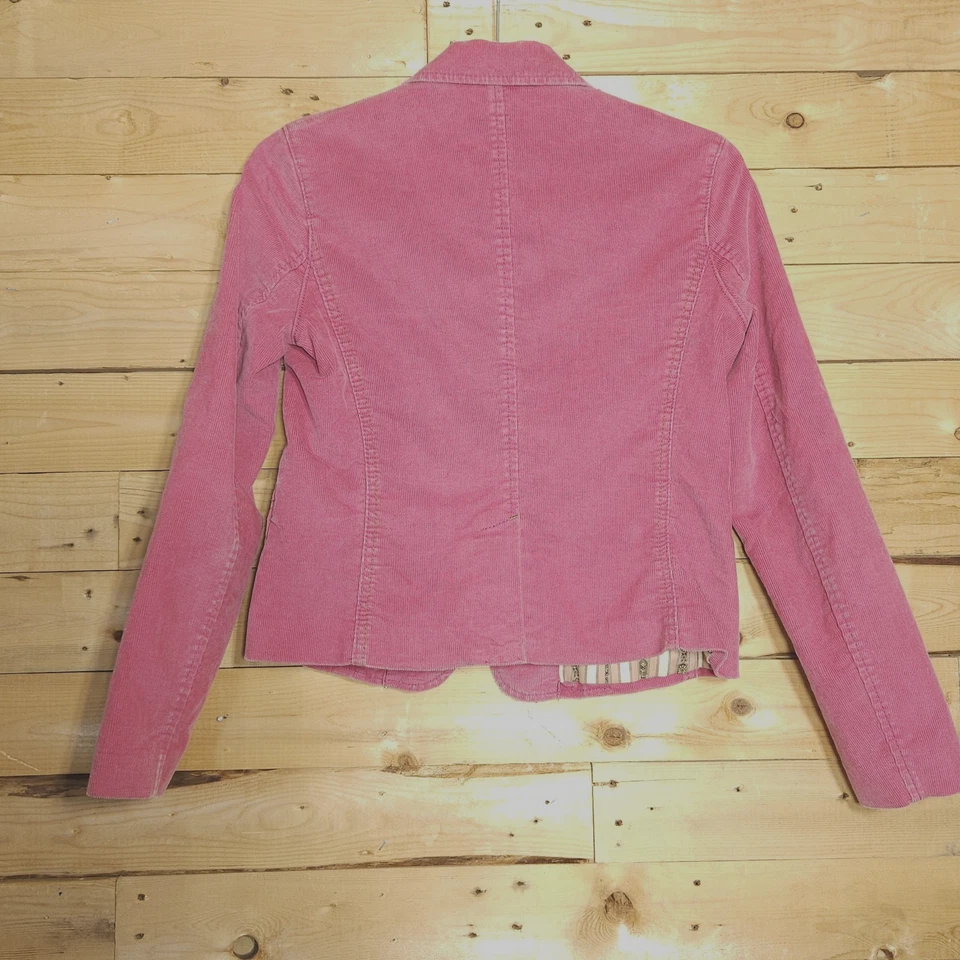Jaqueta de veludo Gap Y2K 4 blazer rosa forrado elástico outono 2004 - Imagem 3 de 4