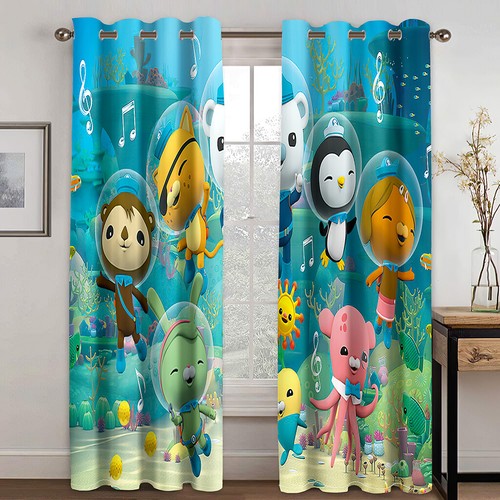Kids Bedroom Curtains Ring Top Cartoon Octonauts Blackout Door Decor UV Protect - Bild 1 von 14