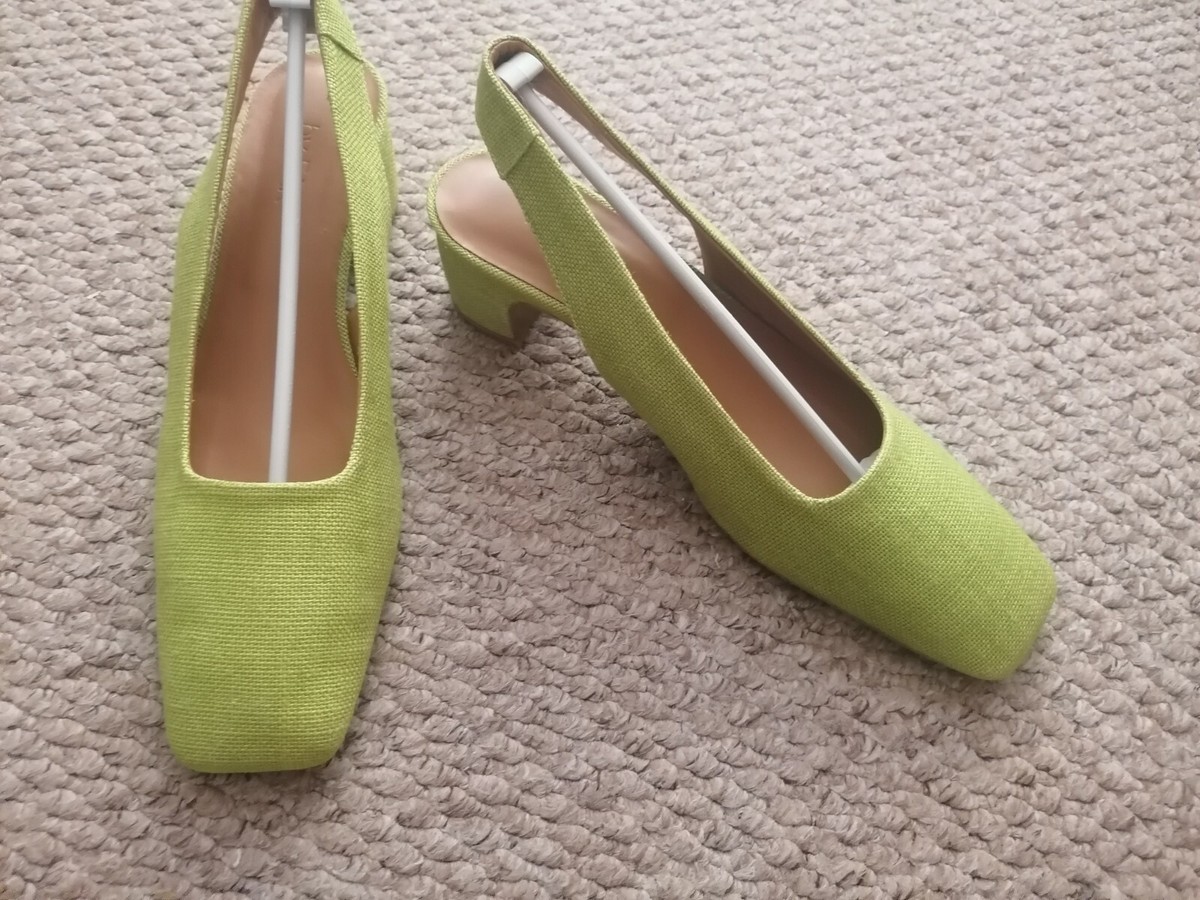 Cool and rare By Far Danielle Slingback Pumps Lime Green Linen 38