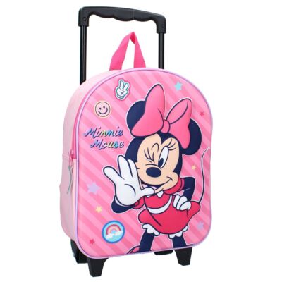 Kinder Trolley Rucksack 3D Optik | 32 x 26 x 11 cm | Minnie Mouse Maus