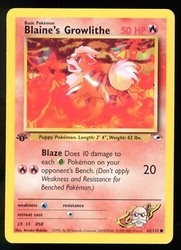 Blaine's Growlithe 62/132 Gym Heroes 1st Edition Common