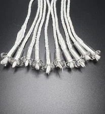 10 Glass Wick Tubes | Oil Candle Wick Holders | 10" Wicks | FF19