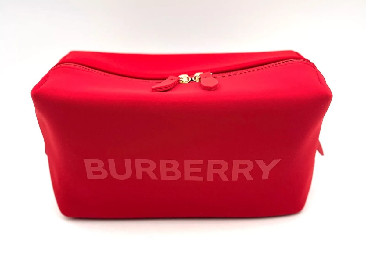 Burberry Logo Clutch Toiletry Bag Cosmetic Pouch Travel Case