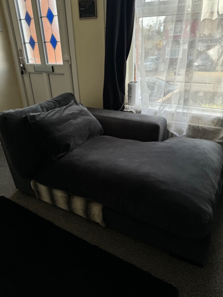 Next Sofa Chaise Charcoal Left Hand eBay