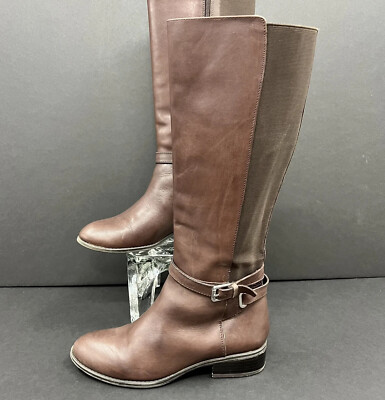 Ralph Lauren Women s 6.5 Meranda Riding Boots Brown Buckle Zipper