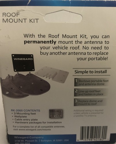 Winegard RK-2000 Roof Mount Kit w/ Hardware-SHIPS SAME BUSINESS DAY - Picture 3 of 12