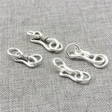 Sterling Silver S Hook Clasps with Close Jump Rings for Bracelet Necklace