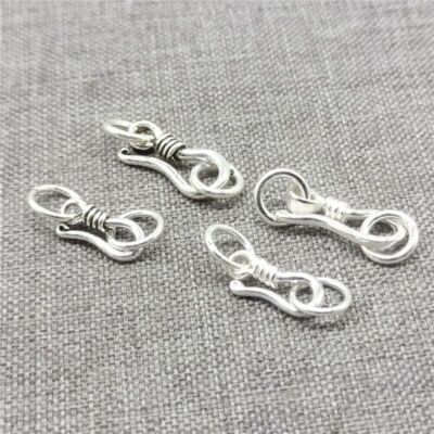 925 Sterling Silver S Hook Clasps with Close Jump Rings for Bracelet Necklace