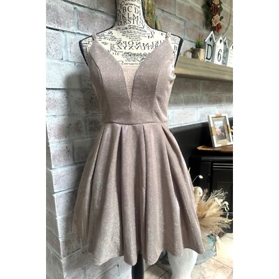 B. Darlin Rose Shimmer Mesh Prom/Party Dress Womens/Junior 3/4 W/Pockets Short