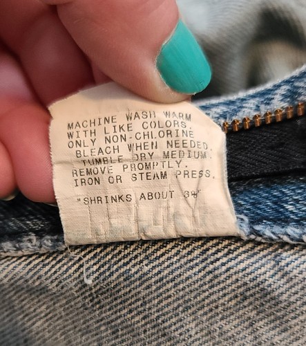 VTG Distressed Double Knee KEY USA Denim Work Pants Jeans 40x28.5" Patches Worn - Picture 13 of 24