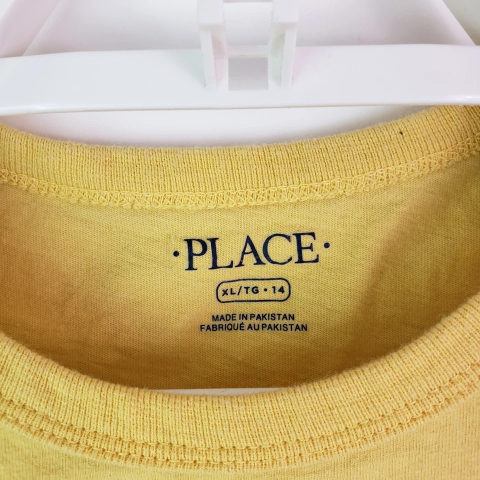 The Childrens Place Youth Boys Sz XL 14 Yellow Short Sleeve Graphic T-Shirt - Image 3 of 4