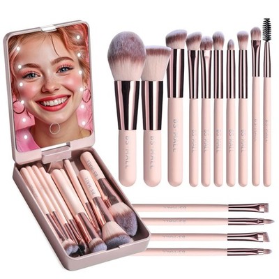 BS-MALL Makeup Brushes Foundation Powder Concealers Eye Black/White/Pink