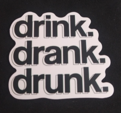 Drink Drank Drunk Drinking Sticker 1.78'' x 2.18'' (AQ)