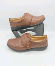 Hotter Sugar Womens Comfort Shoes Brown Tan Leather Size 5.5 UK EEE Extra Wide 