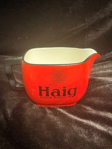 Vintage Haig Scotch Whisky Advertising Water Jug Pitchers Red Color England