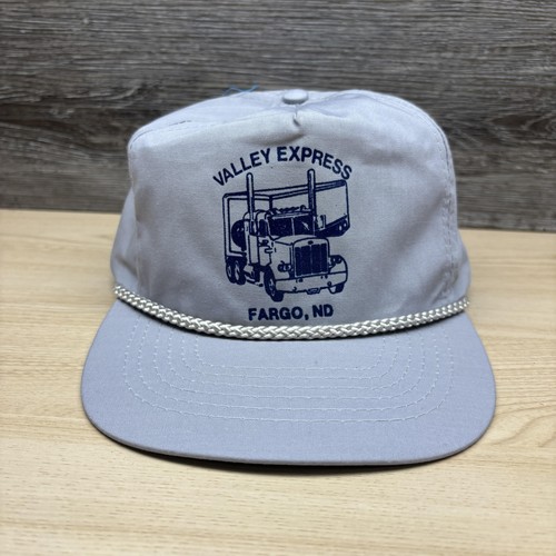 Vintage Valley Express Hat Strap Back Gray Trucker Rope Mens Fargo North Dakota