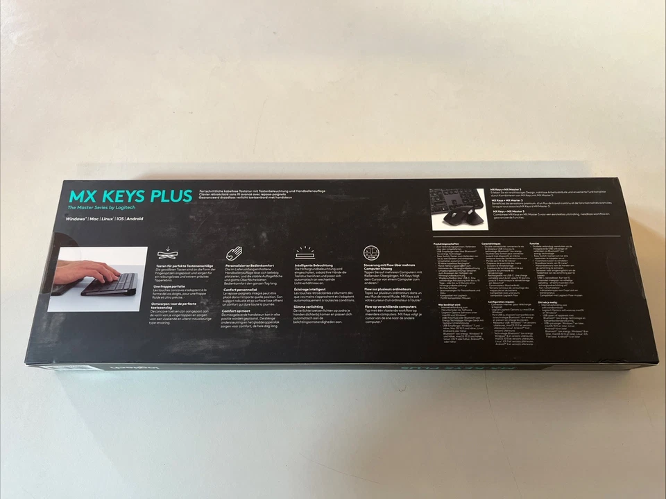 Logitech MX Keys Plus Wireless Tastatur, Hintergrundbeleuchtung, NEU - Bild 2 von 3