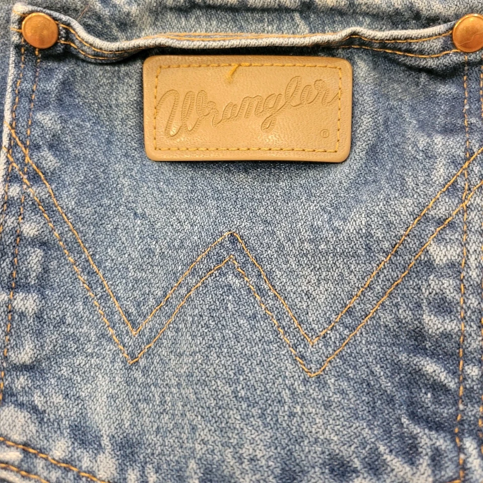 Винтажные мужские джинсы Wrangler 30x34 выцветший синий ковбойский покрой сделано в США 90-е вестерн - Изображение 2 из 4