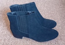 M&S Footglove Wider Fit Leather Suede Ankle Boot Small Heel Size 3.5 Check Pics