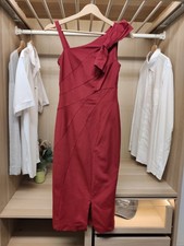 COAST RED DRESS UK 6 MERLOT VISCOSE PARTY OCCASION EVENING GOWN COCKTAIL PENCIL