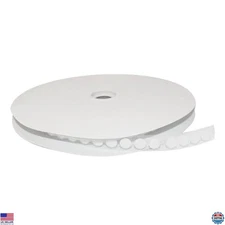 1440 White 1/2-Inch Diameter Hook and Loop Self-Adhesive Dots, Loop-Side Only