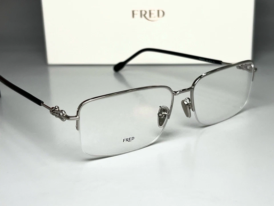 Brand New FRED Men Eyeglasses FG50017U 016 24k Gold Plated Square 58-145 Italy - Image 4 of 4