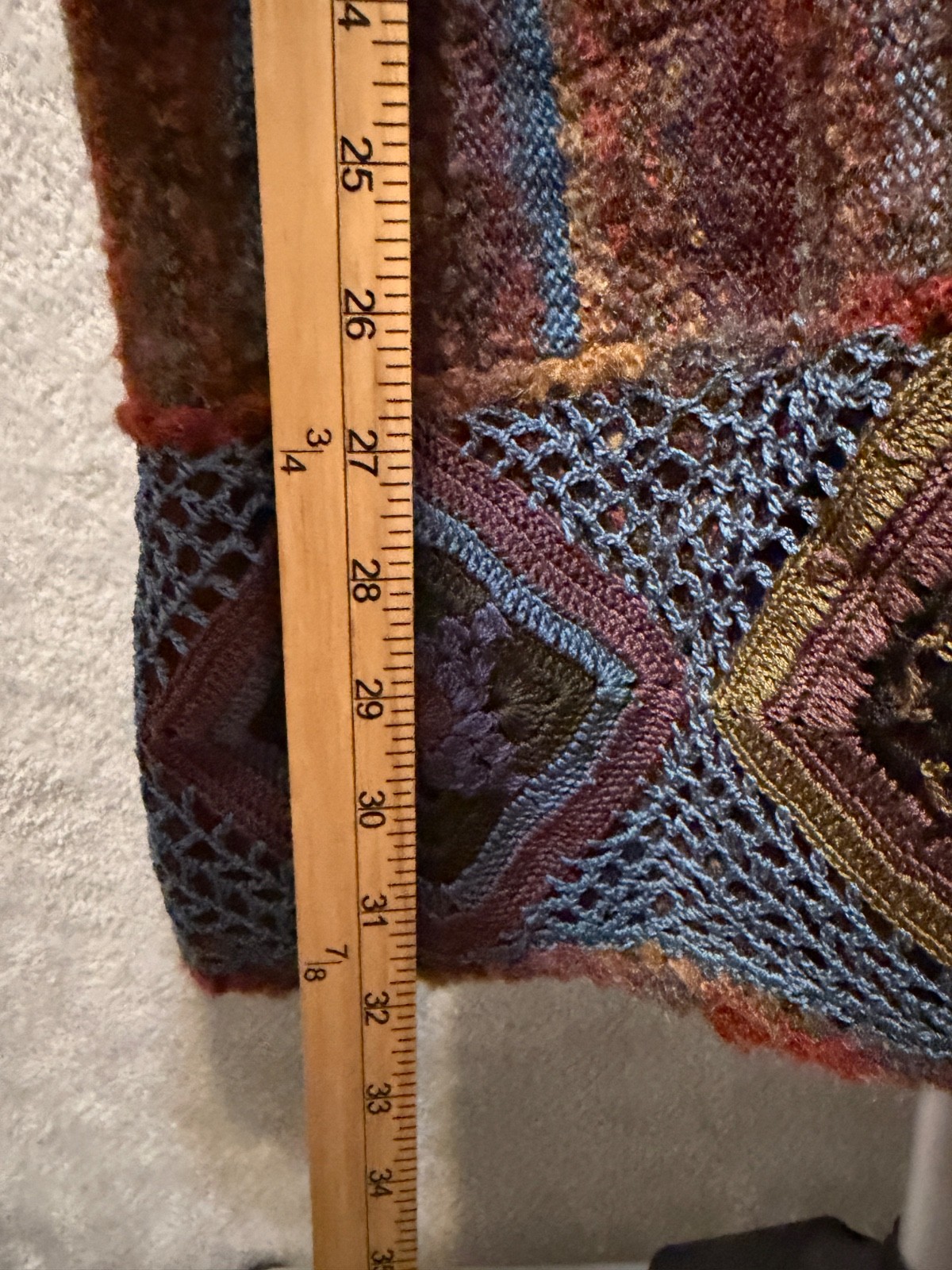 Peruvian Connection Stripe Button Long Crochet Sw… - image 9