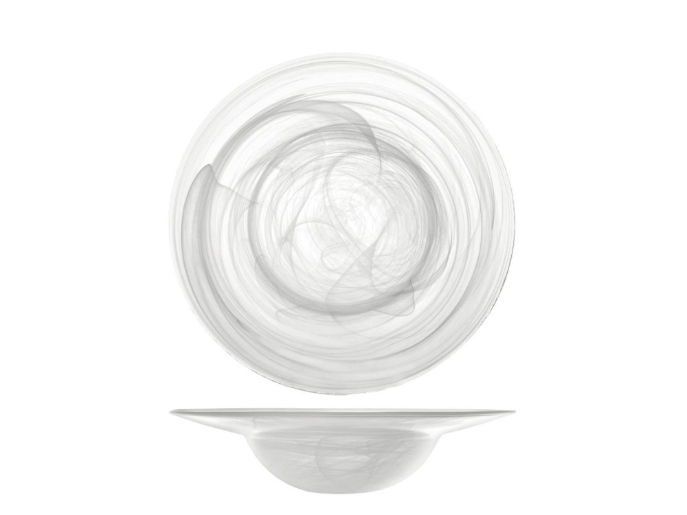 Set of 6 Soup Plates H&H Pasta Alabastro 23,5 Cm White Glass