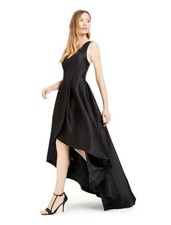 $299 Calvin Klein High Low A Line Gown Womens Size 2 In Black