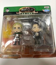 Attack on Titan Levi & Erwin Chibi Kyun Chara Figure Ichian Kuji B Banpresto