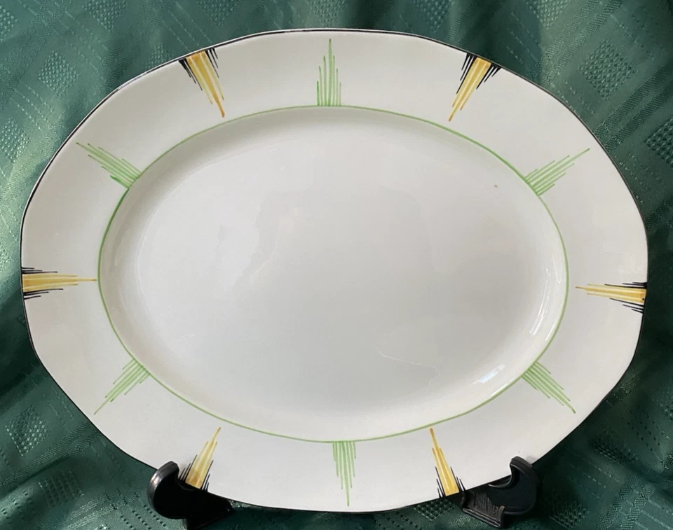 Barker Bros Tudor Ware Bundle Serving Plates Set of 3 Art Deco Hand Painted - Image 2 of 4