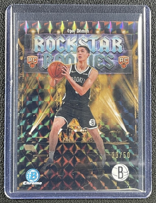 EGOR DEMIN 2025-26 BOWMAN CHROME ROCKSTAR ROOKIES GOLD GEO REFRACTOR RC 33/50