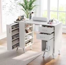 Nail Table Workstation for Beauty Salon – Manicure Table with Dust Collector