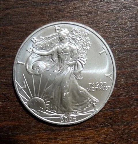 2004 American Silver Eagle one-ounce silver bullion coin BU Grade