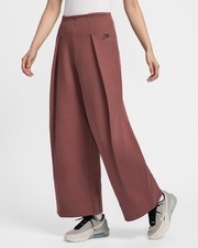 Nike Tech Fleece High-Waisted Pleated Pants Red Sepia Women's XS FV8052-218 RARE