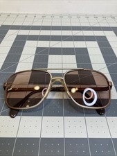 Vintage 70s Menrad 483-060 145 Brown Aviator Pilot Metal Sunglasses Frame Malta