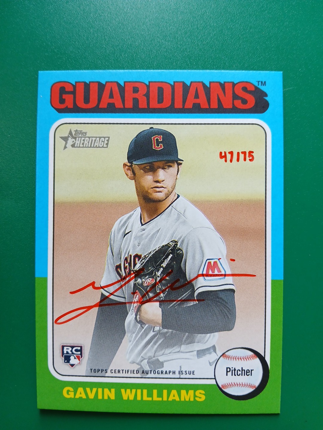 2024 Topps Heritage - Real One Autographs Red Ink #ROA-GW Gavin Williams 47/75