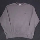 Vintage Nike Sweatshirt Mens XL Gray Y2K Crewneck Pullover Swoosh Logo Fleece