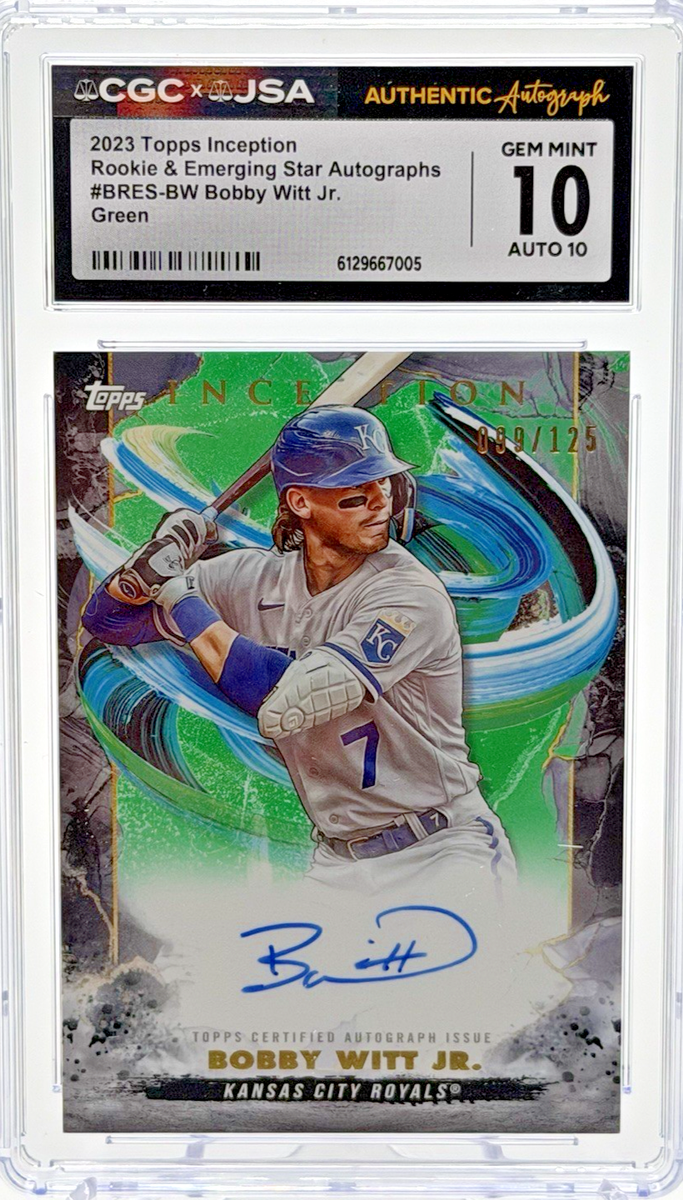 2023 Topps Inception Bobby Witt Jr Auto /125 Green CGC x JSA Gem