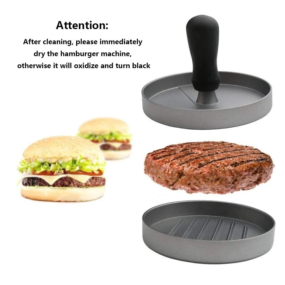 Prensa antiadherente para hamburguesas + 100 discos de cera, hamburguesa para barbacoa