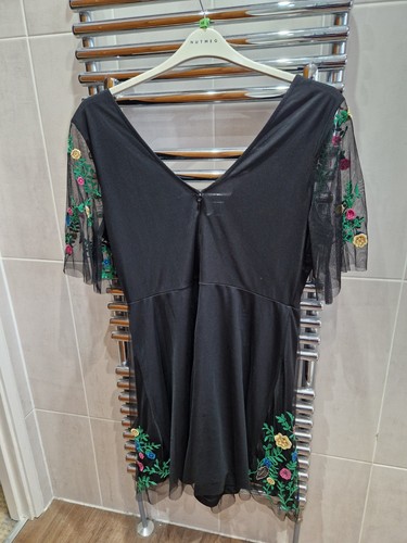Black Embroidered Dress Size 16 From Red Herring - Picture 5 of 10