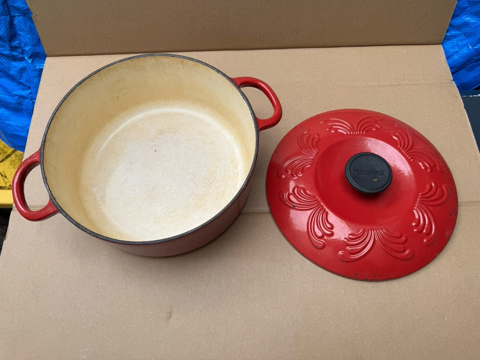 Vintage Chantal 4Qt Dutch Oven Enameled Cast Iron Pot Red CP
Opens in a new window or tab
