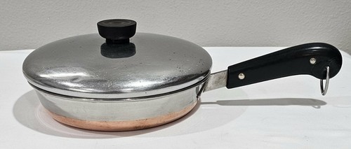 Pre 63' Revere Ware 8 Inch Copper Bottom Skillet Frying Pan W/Lid Riverside, CA