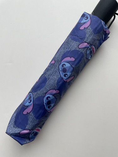Paraguas abierto automático compacto estampado hojas puntada Disney con estuche nuevo - Imagen 3 de 4