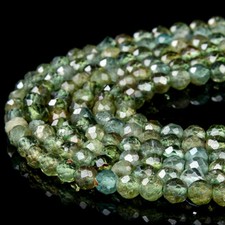 Natural Green Apatite Gemstone AAA Micro Faceted Round 2MM 3MM 4MM Beads P100