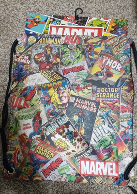 Marvel Comics Drawstring Tote Backpack New