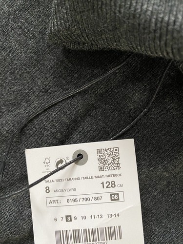 NEW ZARA GIRLS BOYS KNIT GREY TURTLE NECK SWEATER TOP 8 YEARS - Picture 4 of 4