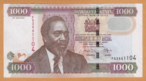 KENYA 1000 SHILLINGS UNC BANKNOTES 2010 P-51e Prefix FS - Foto 1 di 2