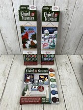 Art Skills Paint by Number Lot of 3 Christmas Kits Snowmen Cardinal New Unopened