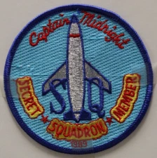 VINTAGE CAPTAIN MIDNIGHT SECRET SQUADRON MEMBER PATCH (1989) RARE!